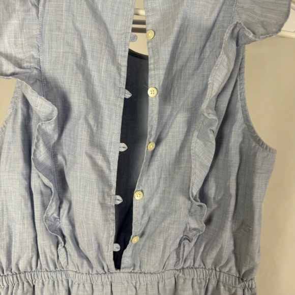 Madewell Bellflower Dress Size Size 6, Light Blue, Ruffle Sleeve, Midi Length - Picture 3 of 8